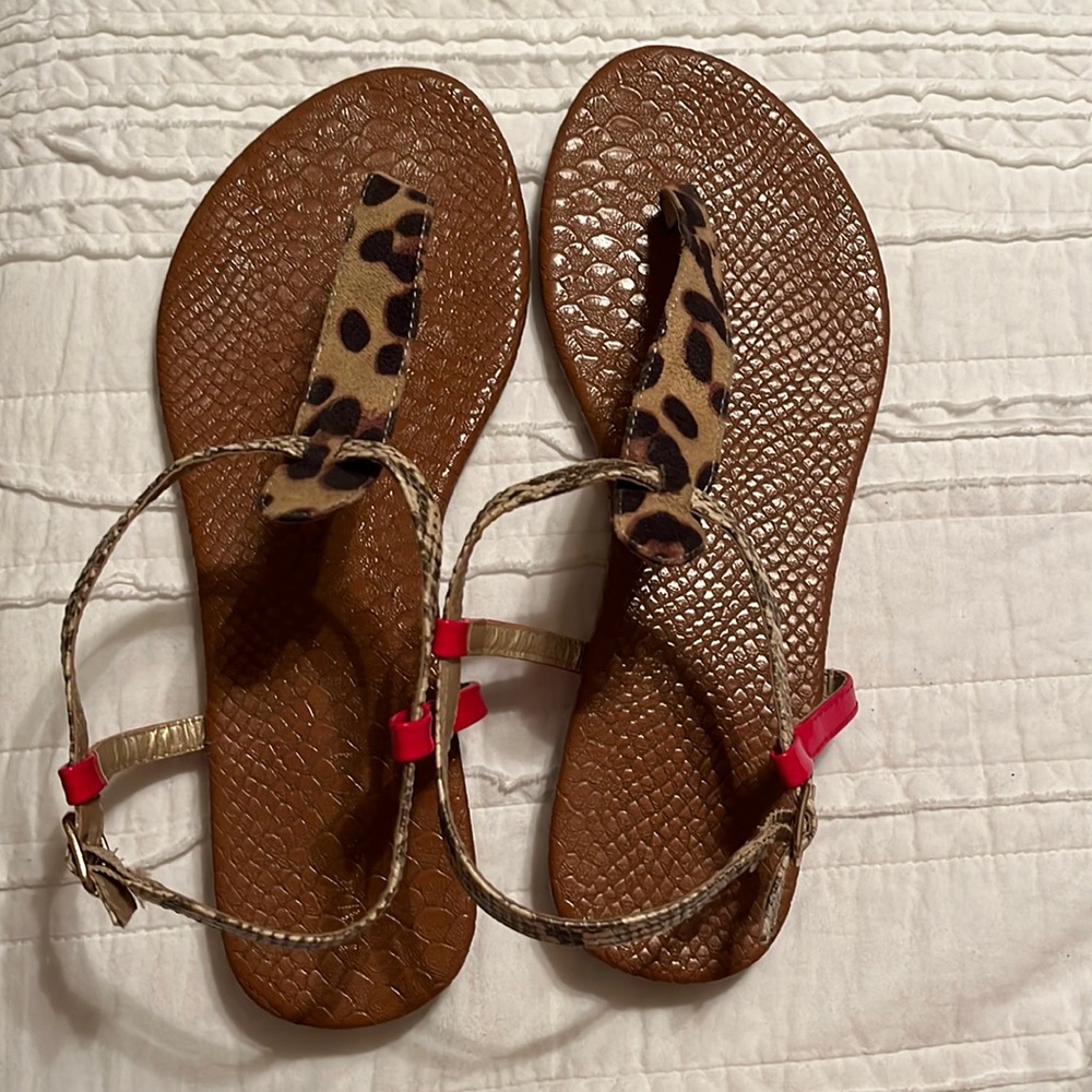 Animal print sandals